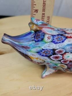 Vtg Italy Murano Millefiori Glass Murrine Hand Blown Hog/pig Fratelli Toso