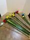 Vtg Lot 12 Hand Blown Art Glass Flowers 19 Long Stem Flower Bouquet Murano