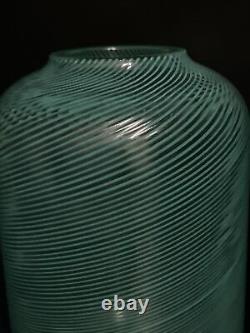 Vtg MCM Paolo Venini Murano Blown Glass Cylindrical Vase Signed 4 Tall