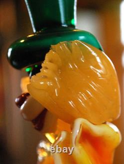 Vtg MURANO Hand Blown Glass CLOWN W HAT FIGURINE Italy 9 SWIRLED MULTI COLORS