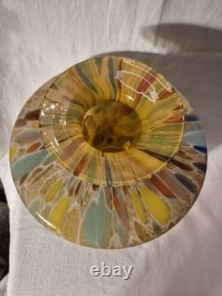 Vtg Maestri Vetrai Murano Italy Style Art Glass Vase Confetti Design Mouthblown