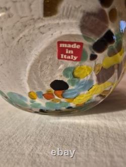 Vtg Maestri Vetrai Murano Italy Style Art Glass Vase Confetti Design Mouthblown
