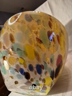 Vtg Maestri Vetrai Murano Italy Style Art Glass Vase Confetti Design Mouthblown