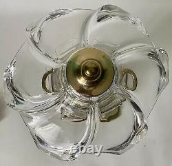 Vtg Mid Century Modern Clear Murano Glass Boudoir Lamp Crystal Hand Blown Shade