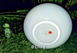 Vtg Mid Century Modern Empoli White Cased Glass Genie Bottle Decanter 22.5