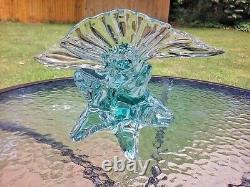 Vtg Murano Art Glass Hand Blown 12 Eagle Bird Statue Figure Clear & Green