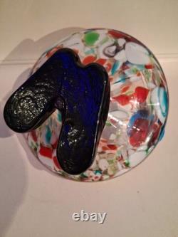 Vtg Murano Art Glass Hand Blown Clown Ashtray Trinket Dish 6.5 X 6 -2.5# Nice