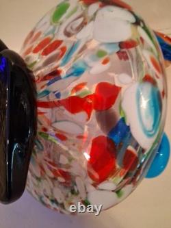 Vtg Murano Art Glass Hand Blown Clown Ashtray Trinket Dish 6.5 X 6 -2.5# Nice