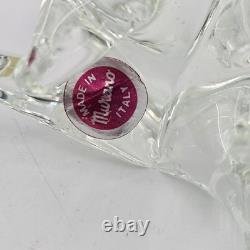 Vtg Murano Crystal Christmas Tree Hand Blown 10.5 with Sticker Made in Italy