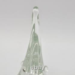 Vtg Murano Crystal Christmas Tree Hand Blown 10.5 with Sticker Made in Italy