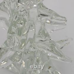 Vtg Murano Crystal Christmas Tree Hand Blown 10.5 with Sticker Made in Italy