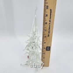 Vtg Murano Crystal Christmas Tree Hand Blown 10.5 with Sticker Made in Italy