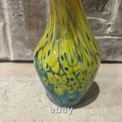 Vtg Murano Freeform Art Glass Millefiori Italy Hand Blown Multicolor 16.5 Vase