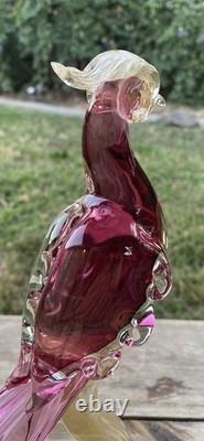 Vtg Murano Glass Art A. Barbini-Bird Of Paradise Collection Hand Blown Sculpture