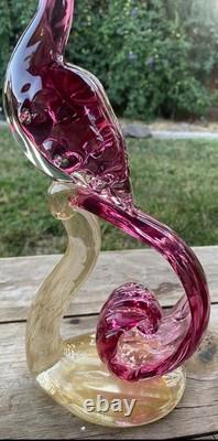 Vtg Murano Glass Art A. Barbini-Bird Of Paradise Collection Hand Blown Sculpture