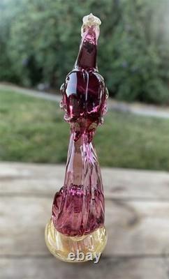 Vtg Murano Glass Art A. Barbini-Bird Of Paradise Collection Hand Blown Sculpture