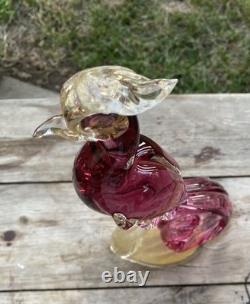 Vtg Murano Glass Art A. Barbini-Bird Of Paradise Collection Hand Blown Sculpture