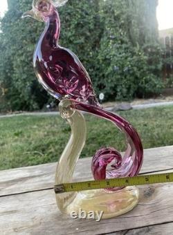 Vtg Murano Glass Art A. Barbini-Bird Of Paradise Collection Hand Blown Sculpture