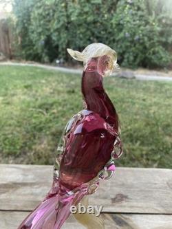 Vtg Murano Glass Art A. Barbini-Bird Of Paradise Collection Hand Blown Sculpture