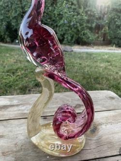 Vtg Murano Glass Art A. Barbini-Bird Of Paradise Collection Hand Blown Sculpture
