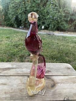Vtg Murano Glass Art A. Barbini-Bird Of Paradise Collection Hand Blown Sculpture