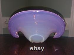 Vtg Murano Glass Clam Shell Vase Bowl Archimede Seguso Handblown Venetian Pink