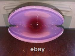 Vtg Murano Glass Clam Shell Vase Bowl Archimede Seguso Handblown Venetian Pink