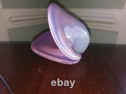 Vtg Murano Glass Clam Shell Vase Bowl Archimede Seguso Handblown Venetian Pink