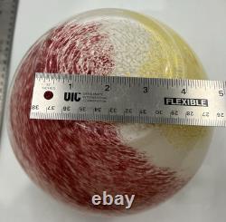 Vtg Murano Hand Blown Glass Apothecary Jar Pink Yellow White Swirl Italy Lid