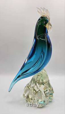 Vtg Murano Hand Blown Glass Cockatoo 14 Sculpture Attributed to Sandro Frattin