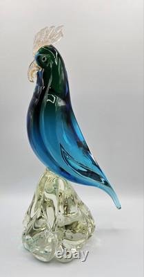 Vtg Murano Hand Blown Glass Cockatoo 14 Sculpture Attributed to Sandro Frattin