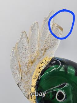 Vtg Murano Hand Blown Glass Cockatoo 14 Sculpture Attributed to Sandro Frattin