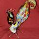 Vtg Murano Multi Colored Art Glass Figurine Statue Rooster hand-blown 12,5H