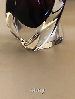 Vtg Seguso Style Purple Sommerso Murano Hand Blown Glass Vase 9,5