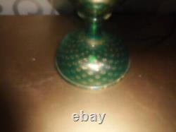 Vtg Venetian Aqua Green Murano Art Glass Lamp Italy Mid-century Italian