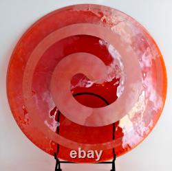 Vtg Vetro Artistico MURANO ART GLASS Platter Centerpiece, Hand Blown, 27 Diam