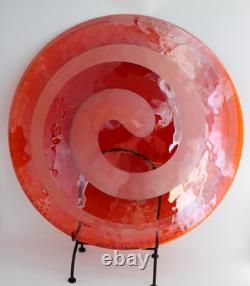 Vtg Vetro Artistico MURANO ART GLASS Platter Centerpiece, Hand Blown, 27 Diam
