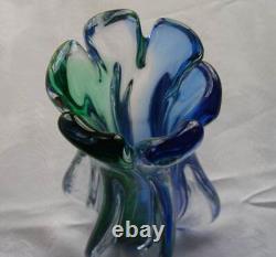 WOW 10 MURANO Art Glass Vase OBALL Label Designed by Luigi Onesto Hand Blown