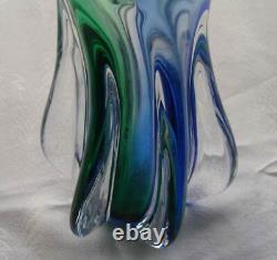 WOW 10 MURANO Art Glass Vase OBALL Label Designed by Luigi Onesto Hand Blown