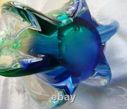 WOW 10 MURANO Art Glass Vase OBALL Label Designed by Luigi Onesto Hand Blown