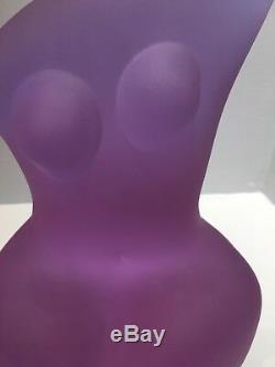 Walter Furlan Murano Art Glass Deco Female Nude Sculpture RARE Purple Sculpture