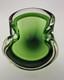 Wonderful Green 6 Pinched Glass Art Ashtray Dish Hand Blown Murano Sommerso MCM
