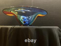 X-Large 18 HAND BLOWN ART GLASS BOWL MILLEFIORI Murano MULTI COLORED