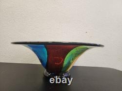 X-Large 18 HAND BLOWN ART GLASS BOWL MILLEFIORI Murano MULTI COLORED