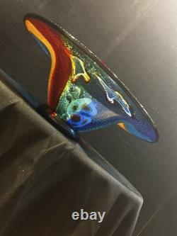 X-Large 18 HAND BLOWN ART GLASS BOWL MILLEFIORI Murano MULTI COLORED