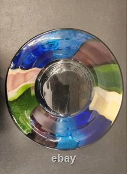 X-Large 18 HAND BLOWN ART GLASS BOWL MILLEFIORI Murano MULTI COLORED