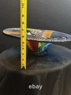 X-Large 18 HAND BLOWN ART GLASS BOWL MILLEFIORI Murano MULTI COLORED