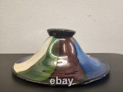 X-Large 18 HAND BLOWN ART GLASS BOWL MILLEFIORI Murano MULTI COLORED