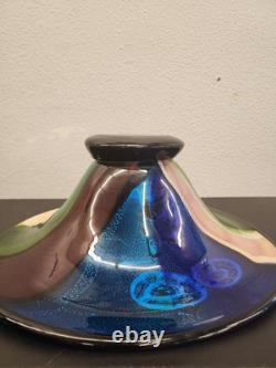 X-Large 18 HAND BLOWN ART GLASS BOWL MILLEFIORI Murano MULTI COLORED