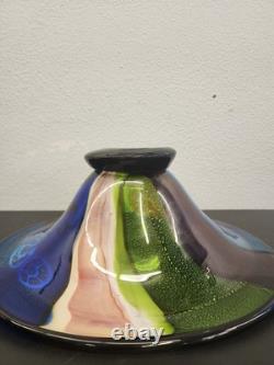 X-Large 18 HAND BLOWN ART GLASS BOWL MILLEFIORI Murano MULTI COLORED